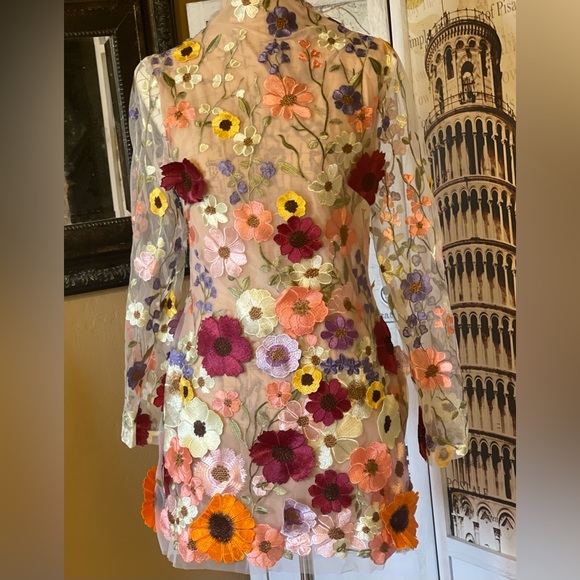 Embroidered Flowers Bell Skirt Mini Dress, Designed With Luxury In Mind, 5⭐️ - Picture 10 of 17